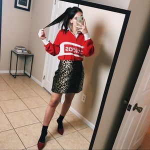 vintage cheetah print mini skirt 🐾✨